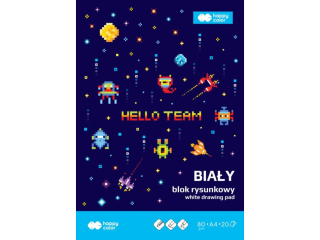 Blok rysunkowy Pixi Planet, biay, 80 g/m2, A4, 20 ark., Happy Color [opakowanie=20szt]