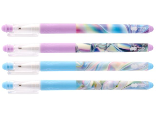 Długopis wymazywalny, Holo Wave, z gripem, 0, 5 mm, niebieski, 40 szt display Happy color