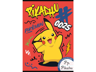 Zeszyt do nauki pisania A4 32 kartki linia dwukolorowa ok�adka laminowana 70 g/m2 POKEMON [opakowanie=15szt]