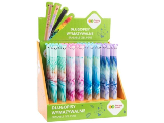 Długopis wymazywalny Uszaki Fluffy, 0.5mm, niebieski, display 40 szt, Happy Color