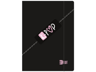 Teczka z gumk� A4 300 g/m2 PINK K-POP [opakowanie=10szt]