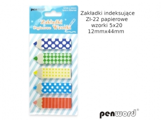 ZAKADKI INDEKSUJCE ZI-22 PAPIEROWE WZORKI 5x20 12mmx44mm