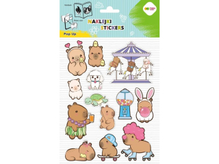 Naklejki 3D POP UP, Kapibara Kapi Fun, 146X240 mm, Happy Color | DOSTPNE NA POCZTKU LISTOPADA [opakowanie=5szt]