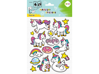 Naklejki 3D POP UP - Unicorns Fun, 146X240 mm, Happy Color | DOSTPNE NA POCZTKU LISTOPADA [opakowanie=5szt]