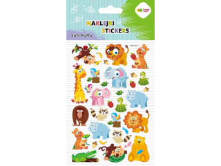Naklejki 3D SOFT PUFFY - Safari Friends, 110X205 mm, Happy Color | DOSTPNE NA POCZTKU LISTOPADA [opakowanie=5szt]