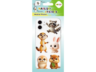 Naklejki MOBILE PHONE - Cute Animals, 90x205 mm, Happy Color | DOSTPNE NA POCZTKU LISTOPADA [opakowanie=5szt]