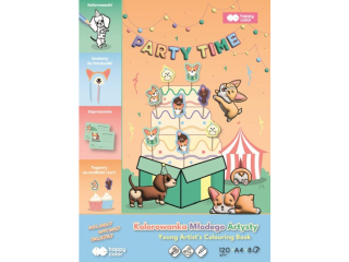 Kolorowanka M�odego Artysty, Corgi Team, 120g/m2, A4, 8 ark, Happy Color (ISBN: 978-83-971005-7-2) [opakowanie=5szt]