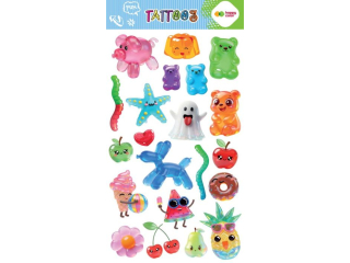 Tatua�e zmywalne JELLY FUN, rozm. 100x200 mm, Happy Color [opakowanie=5szt]