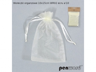 WORECZKI ORGANZOWE 10x15cm WR02 ECRU a10