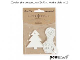ZAWIESZKA PREZENTOWA ZAP3 CHOINKA BIAA a12