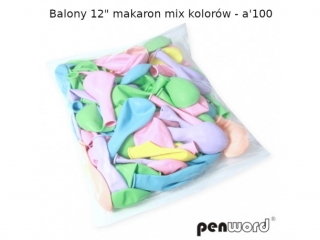 BALONY 12" MAKARON MIX KOLORÓW - a100