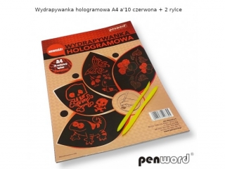 WYDRAPYWANKA HOLOGRAMOWA A5 a10  CZERWONA + 2 rylce