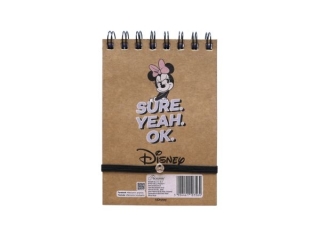 KOONOTES A6/96k. Kratka ZAMYKANY NA GUMK / MINNIE MOUSE KRAFT LINER