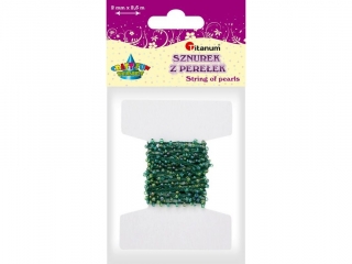 CRAFT-FUN SERIES SZNUREK Z PEREEK 2, 5MM/2M DIY 16199C, KOLOR ZIELONY