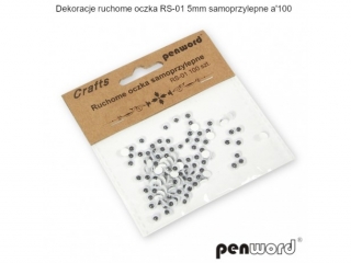 DEKORACJE RUCHOME OCZKA RS-01 5mm SAMOPRZYLEPNE a100