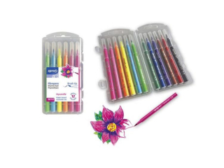 FLAMASTRY P�DZELKOWE KPL. 12 KOL.