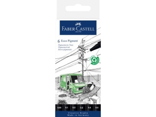 CIENKOPIS ECCO PIGMENT ALL BLACK 6 SZT. (0.05, 0.1, 0.2, 0.3, 0.4, 0.5) FABER-CASTELL