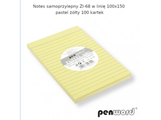 NOTES SAMOPRZYLEPNY ZI-68 W LINI 100x150 PASTEL ӣTY 100 KARTEK