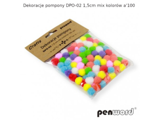 DEKORACJE POMPONY DPO-02 1, 5cm MIX KOLORW a100