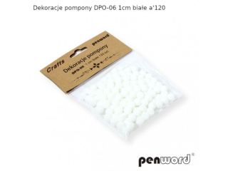 DEKORACJE POMPONY DPO-06 1cm BIAE a120