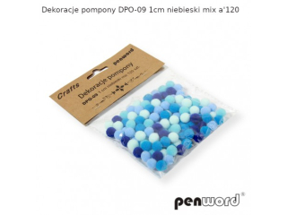 DEKORACJE POMPONY DPO-09 1cm NIEBIESKI MIX a120