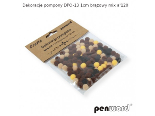 DEKORACJE POMPONY DPO-13 1cm BRZOWY MIXa120