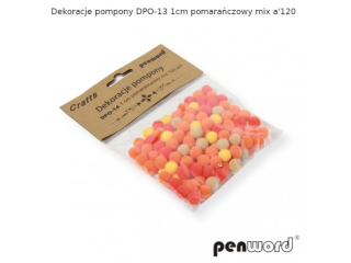 DEKORACJE POMPONY DPO-14 1cm POMARACZOWY MIX a120