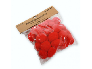 DEKORACJE POMPONY DPO-20 5cm CZERWONE a30