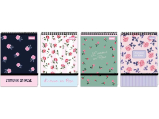 KO�ONOTES A6/96k. Kratka ZAMYKANY NA GUMK� / FLOWER [opakowanie=10szt]