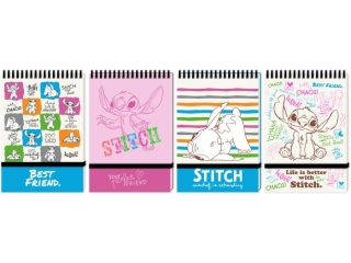 KO�ONOTES A6/96k. Kratka ZAMYKANY NA GUMK� / STITCH [opakowanie=10szt]