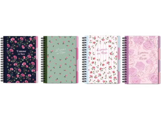 KO�OZESZYT B5/96k. Kratka z mikroperforacj� oraz kieszonk� na notatki / FLOWER