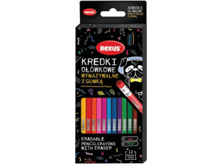 KREDKI O��WKOWE Z GUMK� WYMAZYWALNE 12kol. / REXUS TEENS