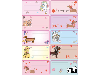 NAKLEJKI NA ZESZYTY pasek / NO NAME - DZIEWCZYNKA [opakowanie=15szt]