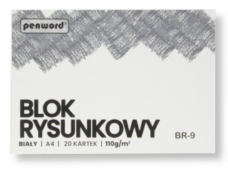 BLOK RYSUNKOWY A4 BIA�Y BR-9 110g 20 KARTEK [opakowanie=10szt] (SZPSH)