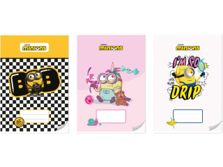 ZESZYT A4/32k. Kolorowe trzy linie / MINIONKI [opakowanie=10szt]