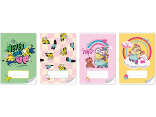 ZESZYT A5/32k. Kolorowe trzy linie / MINIONKI [opakowanie=10szt]