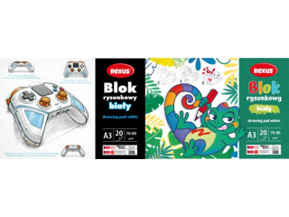 BLOK RYSUNKOWY BIA�Y A3/20k. / REXUS TROPICOOL [opakowanie=5szt]