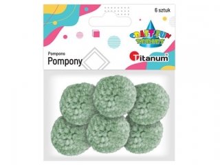 Pompony wczkowe 3cm 6szt. jasnozielone