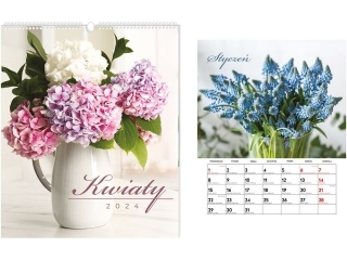 Kalendarz ¶cienny planszowy 30, 5x40 Kwiaty 2024