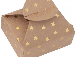 PUDEKA SKADANE CANDY BOX, 6X7, 5X2, 5 CM, ZOTE GWIAZDKI, 4 SZT.