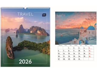 Kalendarz ścienny planszowy33, 5x40cm Travel 2026