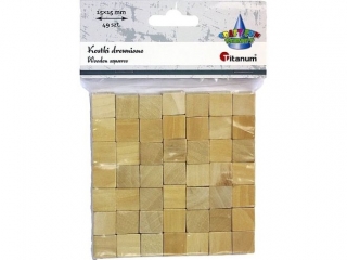 Drewniane kostki 15x15mm 49szt.