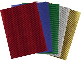 Karton karbowany A4 5 kolorów metalizowanych kolory: z³oty, srebrny, zielony, czerwony, niebieski