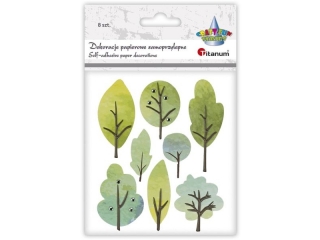 Dekoracje papierowe samoprzylepne 3D na piance 3D drzewa 8 wzorw 8szt.