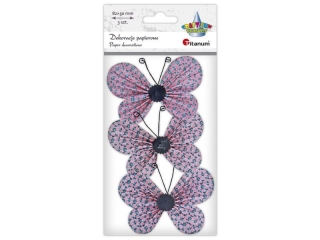 Dekoracje samoprzylepne papierowe motyle 82x53mm zielone w drobne kwiatki 3szt.