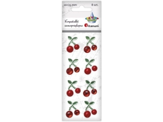 Krysztaki samoprzylepne gazka z 2 winiami 20x25mm 2 wzory - krysztaki i pereki 8szt.