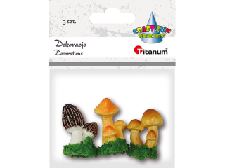 Grzybki plastikowe 3D 3 wzory: smardze wysoko 33mm, malaki wysoko 30/35mm
