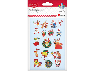Naklejki papierowe 10 plansz wianki, stroiki, Mikoaje, renifery 17 wzorw - 170szt.