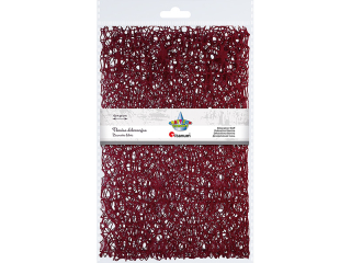 Tkanina dekoracyjna siatka koronkowa 60x50cm bordowa