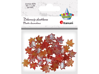 Dekoracje plastikowe licie klonu 11x12mm mix kolorw 40szt.